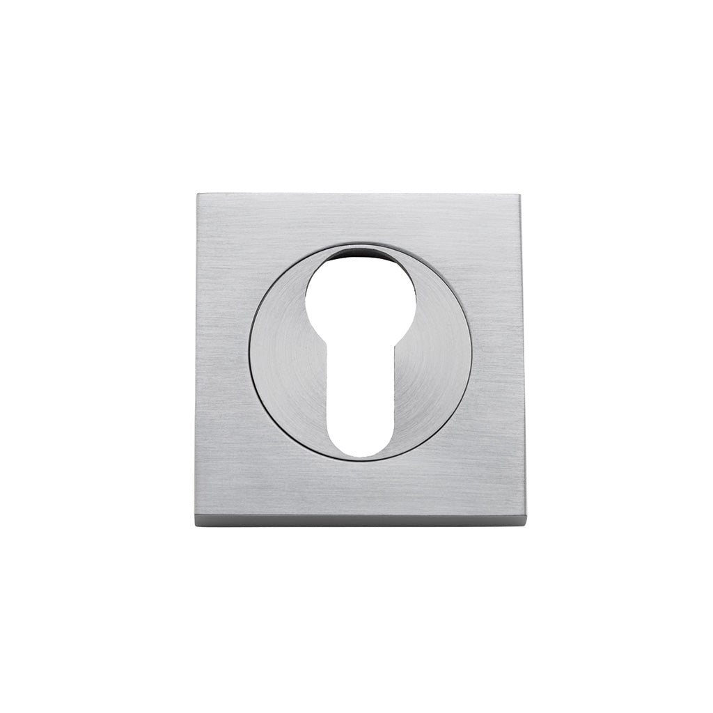 Euro Escutcheons - Square Brushed Chrome
