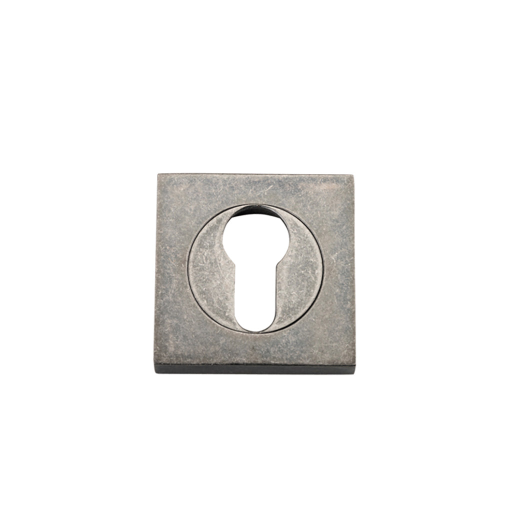 Euro Escutcheons - Square Distressed Nickel