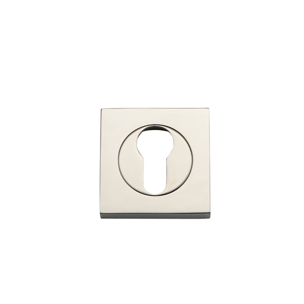 Euro Escutcheons - Square Polished Nickel