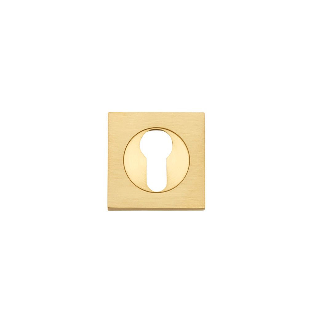 Euro Escutcheons - Square Brushed Brass