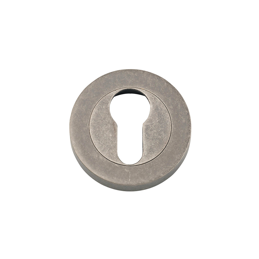 Euro Escutcheons - Round Distressed Nickel