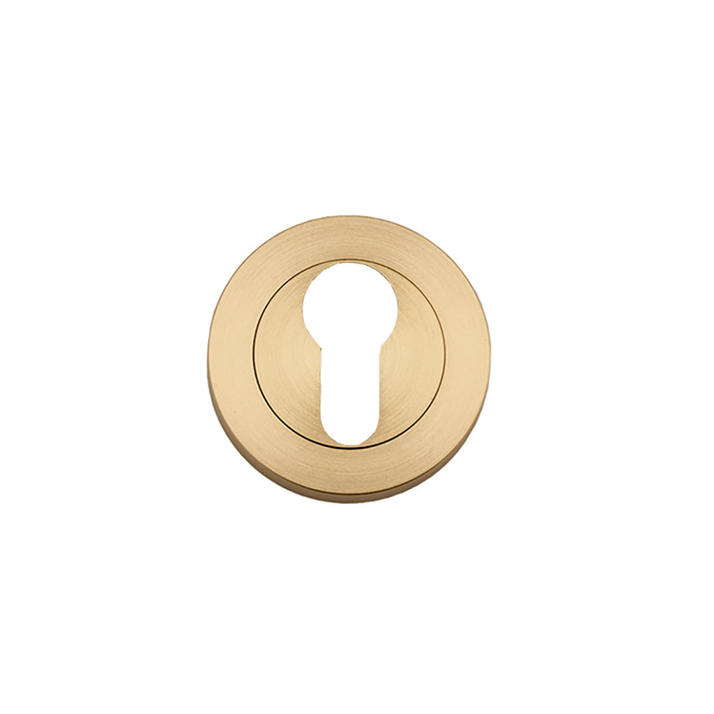 Euro Escutcheons - Round Brushed Brass