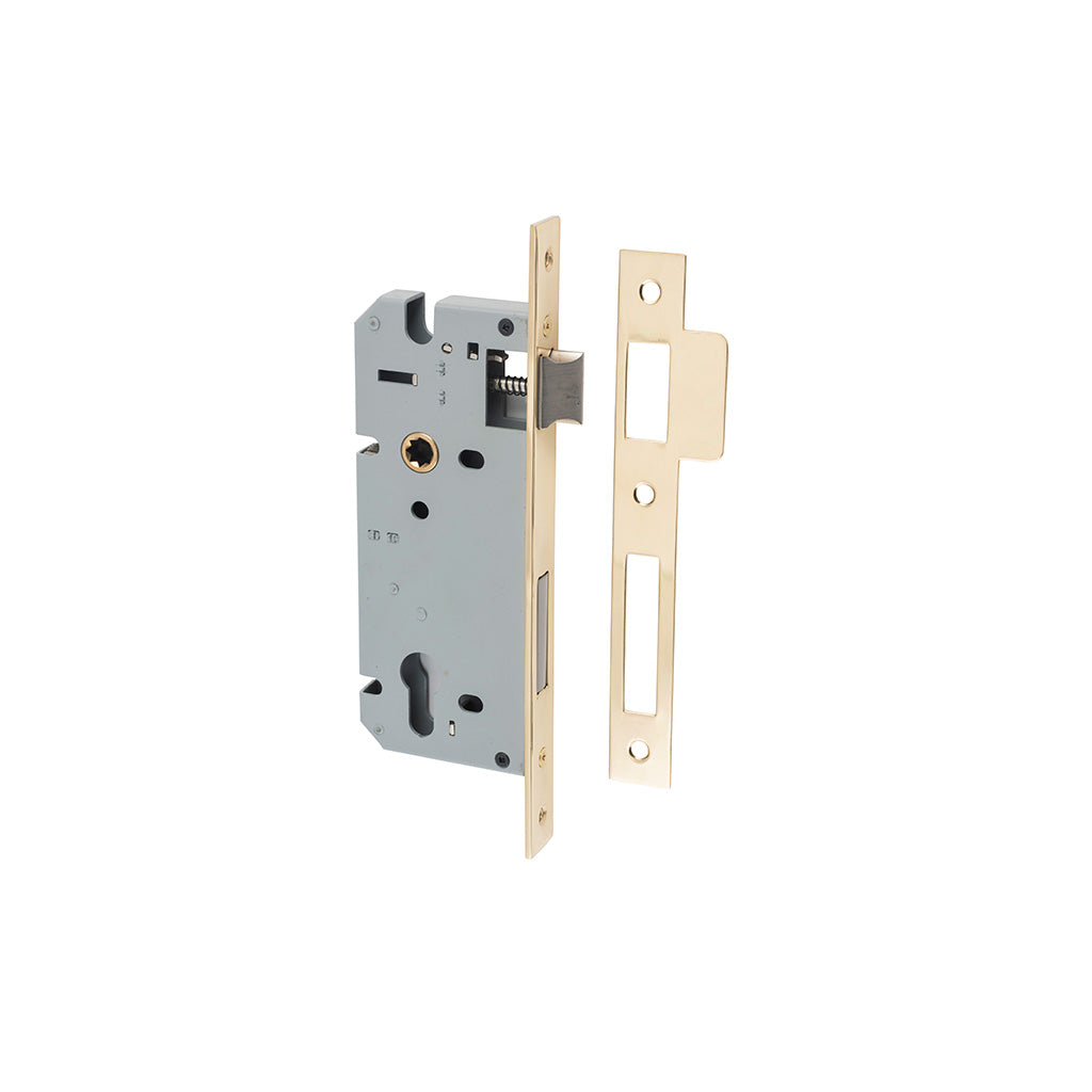 85mm Euro Mortice Lock Polished Brass / 45mm