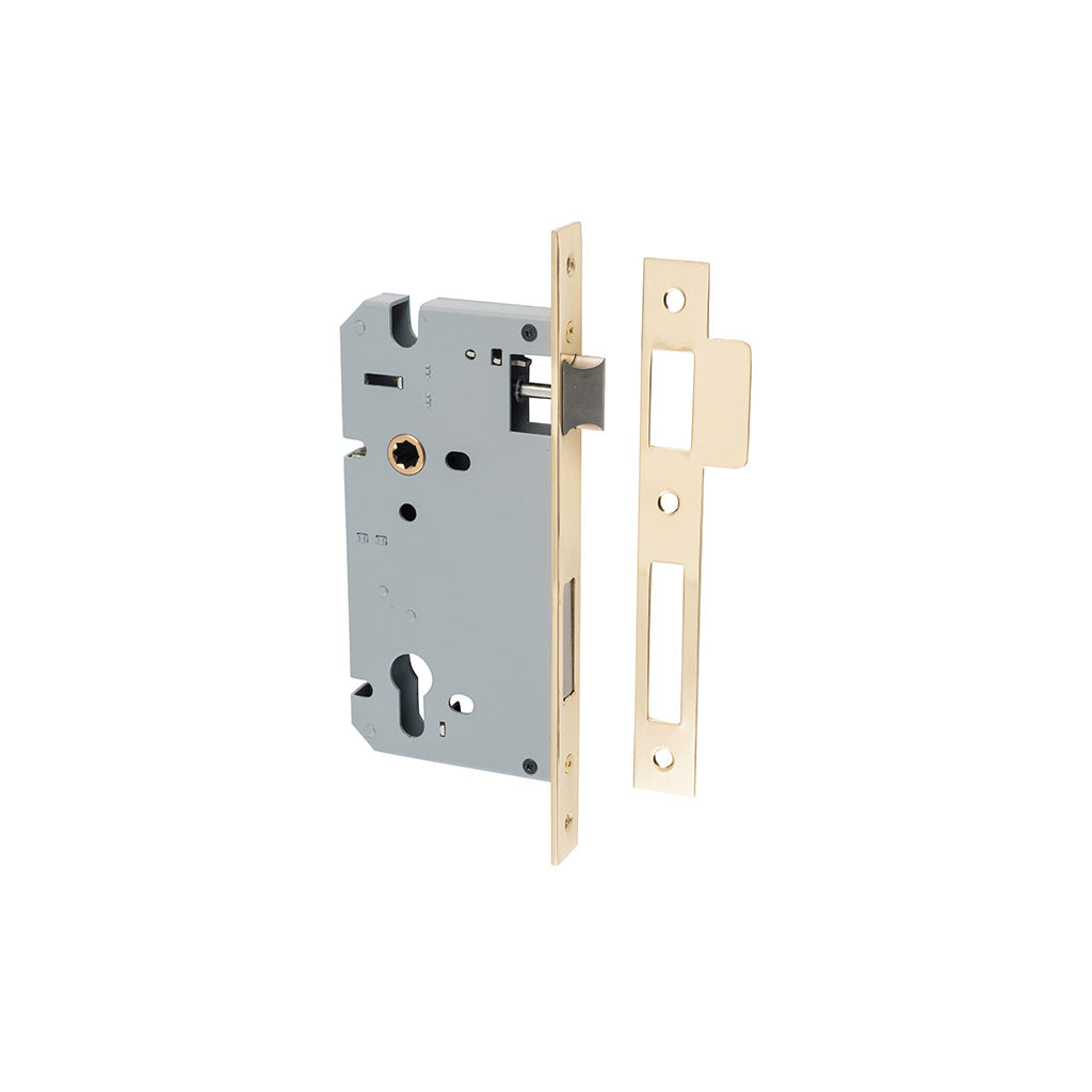 85mm Euro Mortice Lock Polished Brass / 60mm