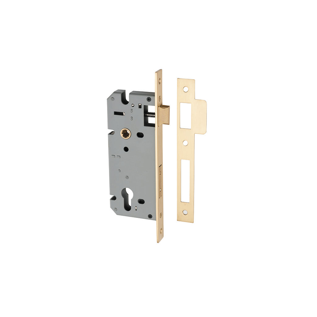 85mm Euro Mortice Lock Brushed Brass / 45mm