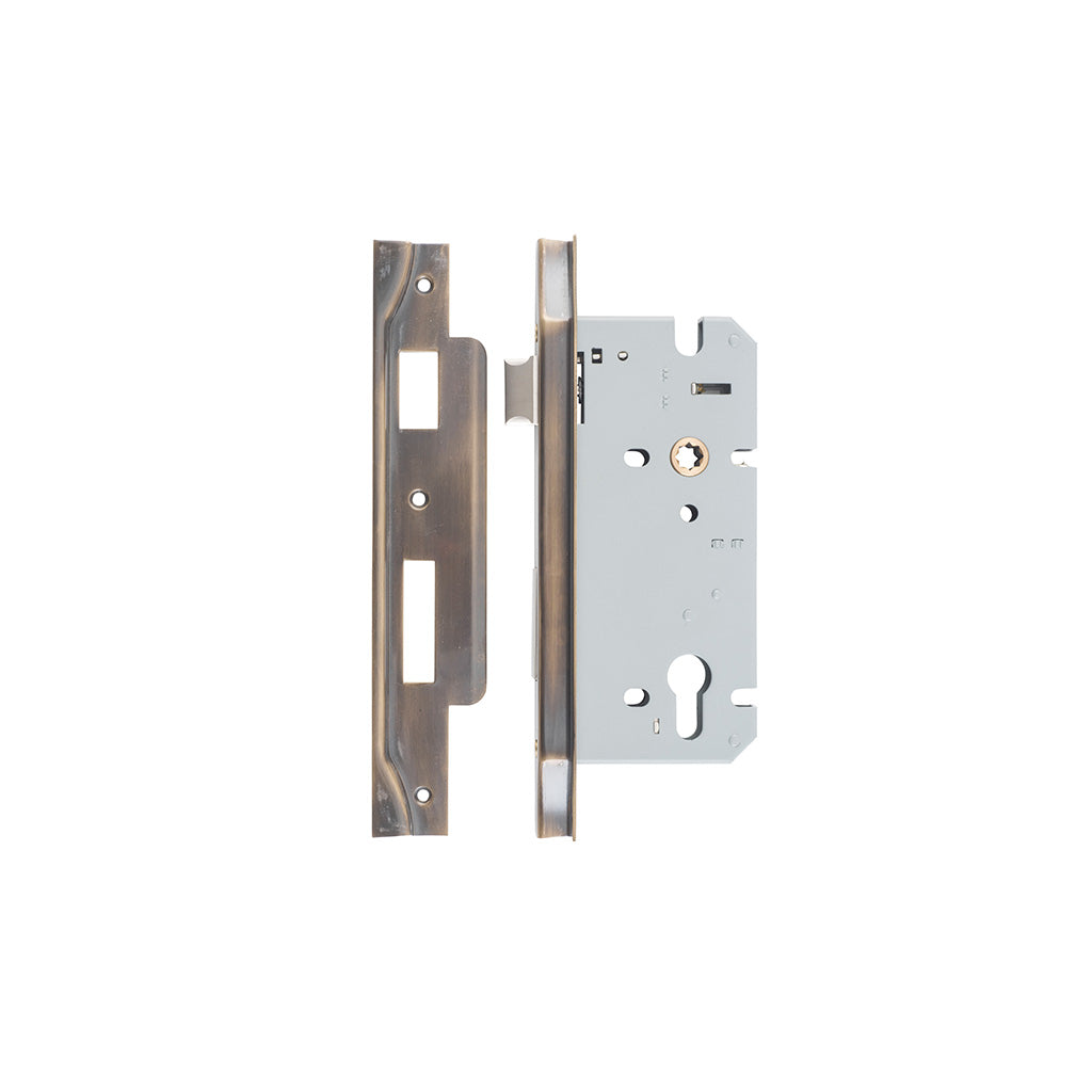 85mm Euro Mortice Lock Rebated Signature Brass / 60mm