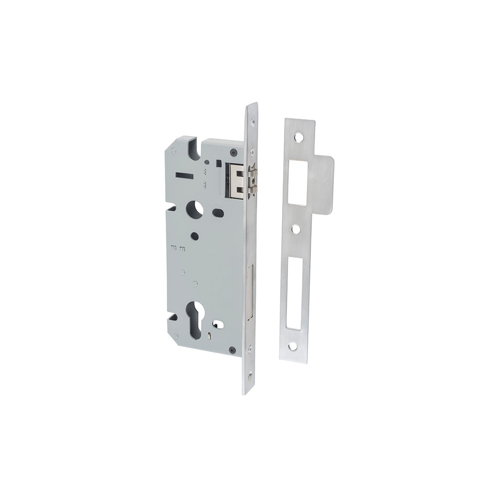 85mm Roller Mortice Lock Brushed Chrome / 45mm