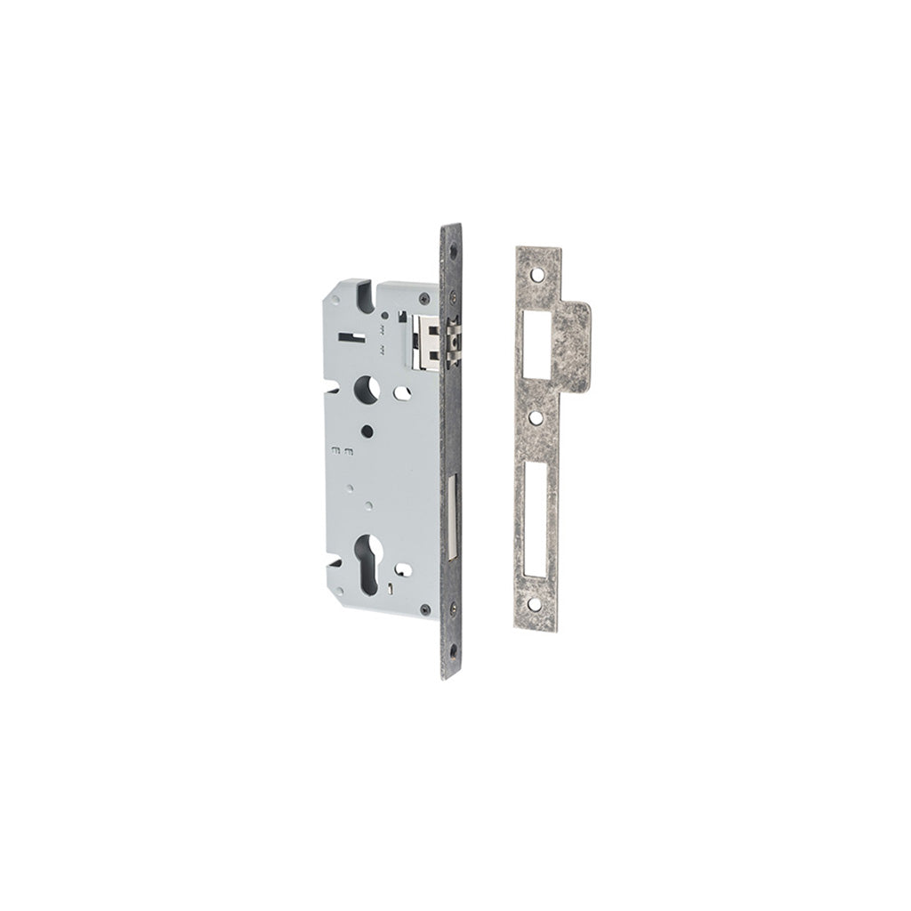 85mm Roller Mortice Lock Distressed Nickel / 45mm