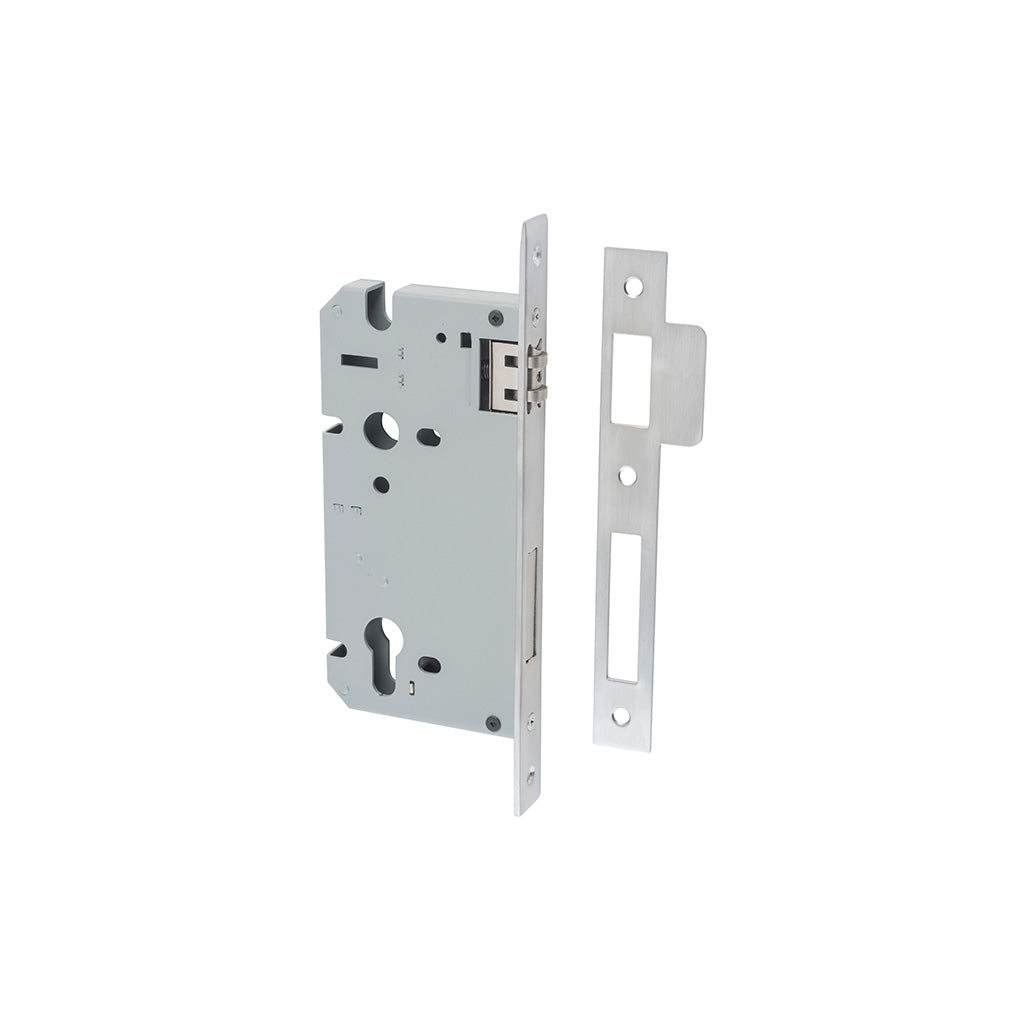 85mm Roller Mortice Lock Brushed Chrome / 60mm
