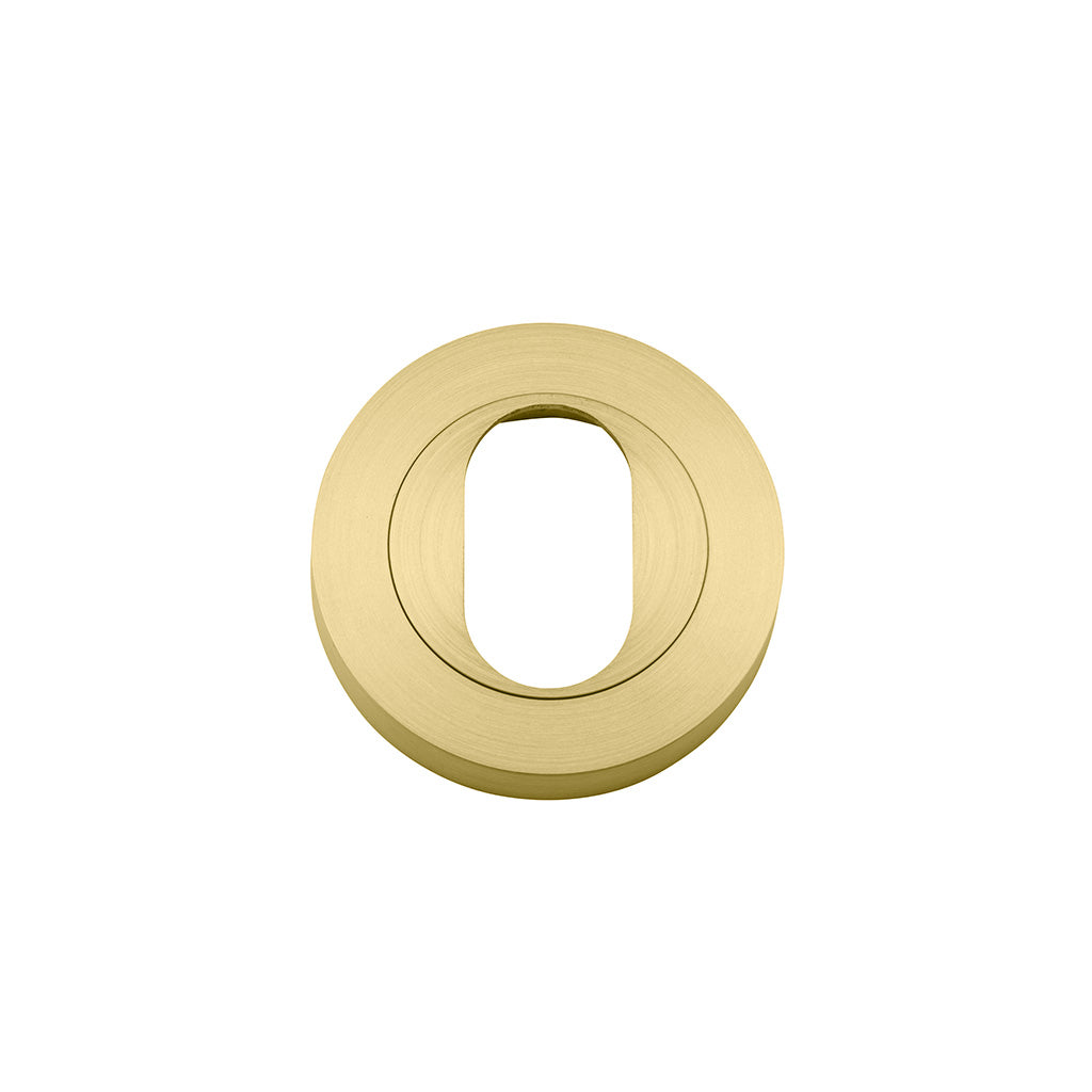 Oval Escutcheon - Round Brushed Gold PVD
