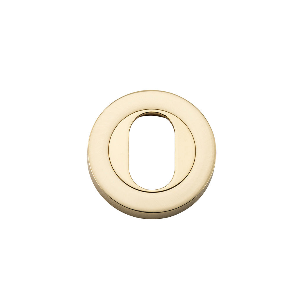 Oval Escutcheon - Round Polished Brass
