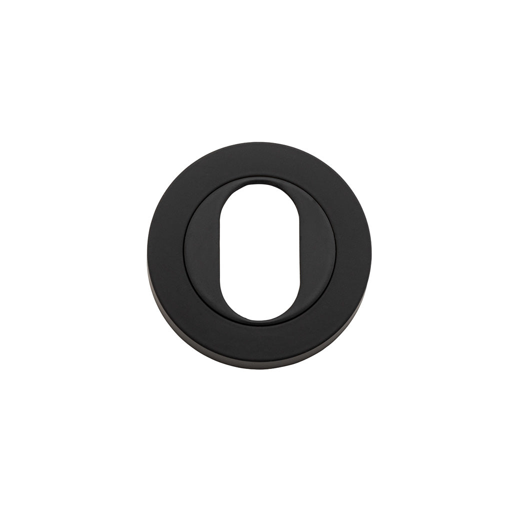Oval Escutcheon - Round Matt Black