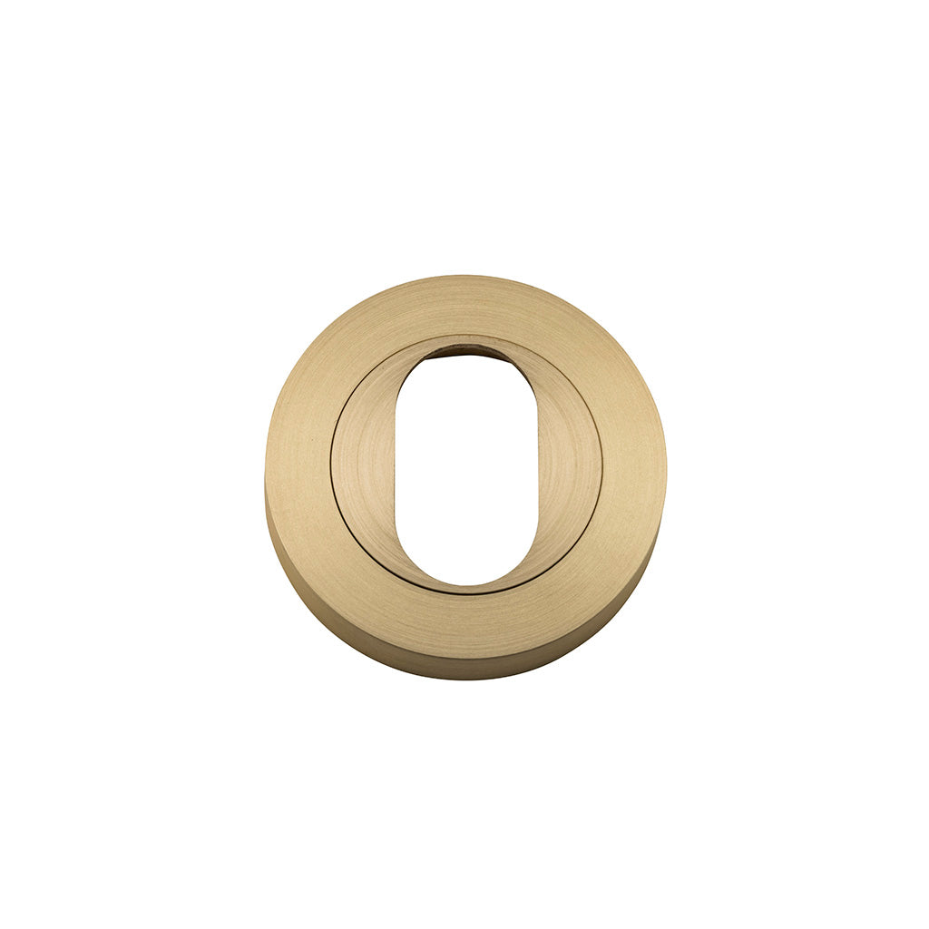 Oval Escutcheon - Round Brushed Brass