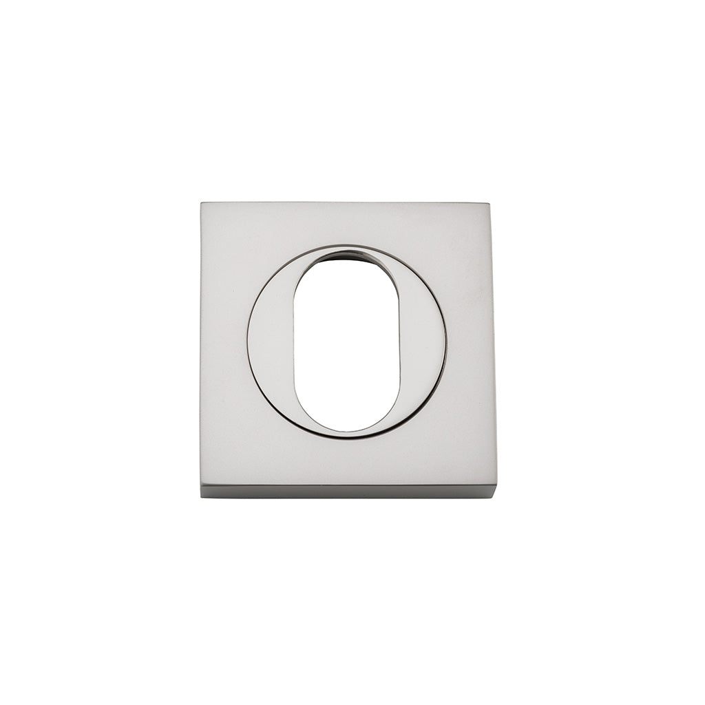 Oval Escutcheon - Square Satin Nickel