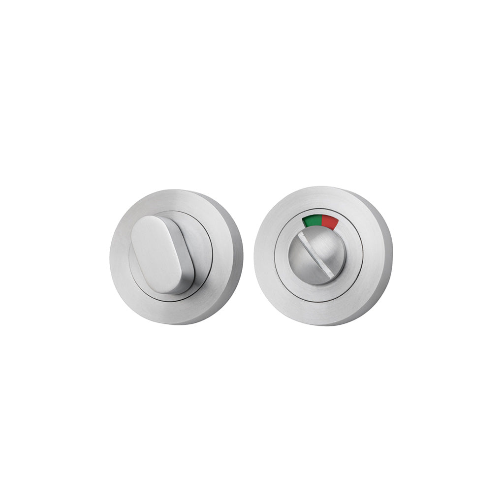 Privacy Turn with Indicator - Round Brushed Chrome