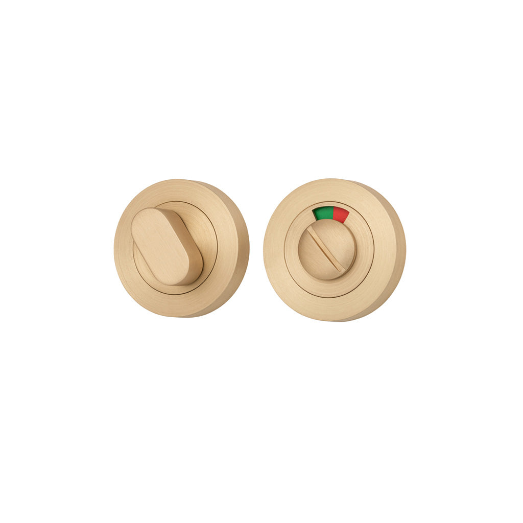 Privacy Turn with Indicator - Round Brushed Brass