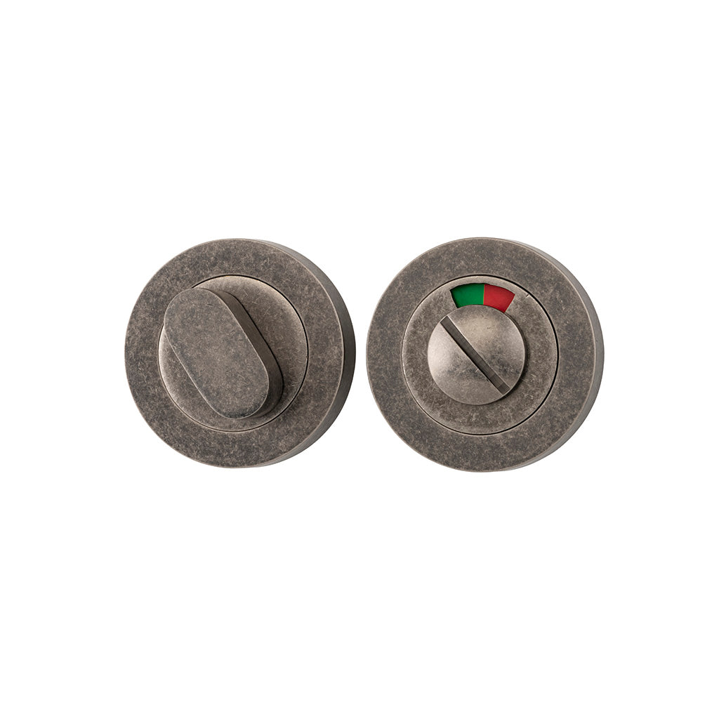 Privacy Turn with Indicator - Round Distressed Nickel