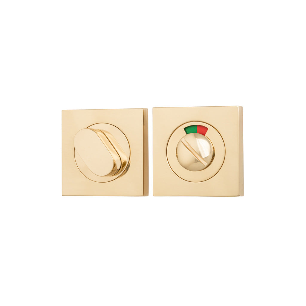 Privacy Turn with Indicator - Square Polished Brass