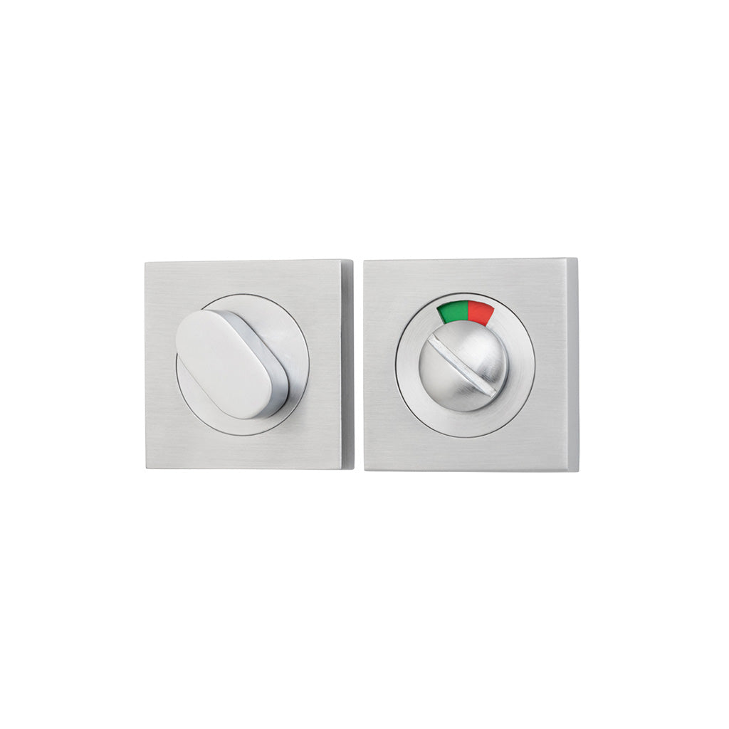Privacy Turn with Indicator - Square Brushed Chrome