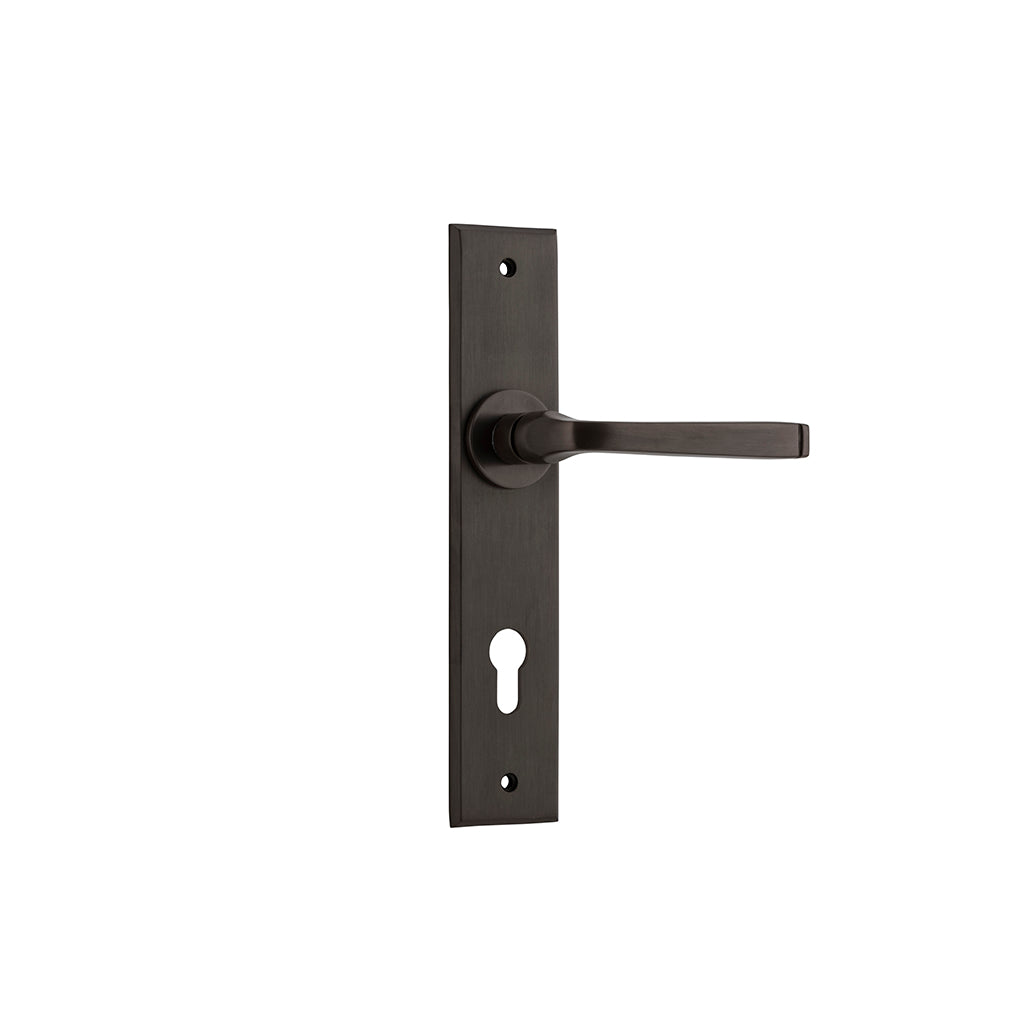 Annecy Lever - Chamfered Backplate Signature Brass / Entrance / Lever Set Only