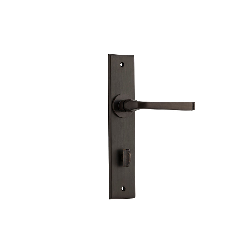 Annecy Lever - Chamfered Backplate Signature Brass / Privacy / Lever Set Only