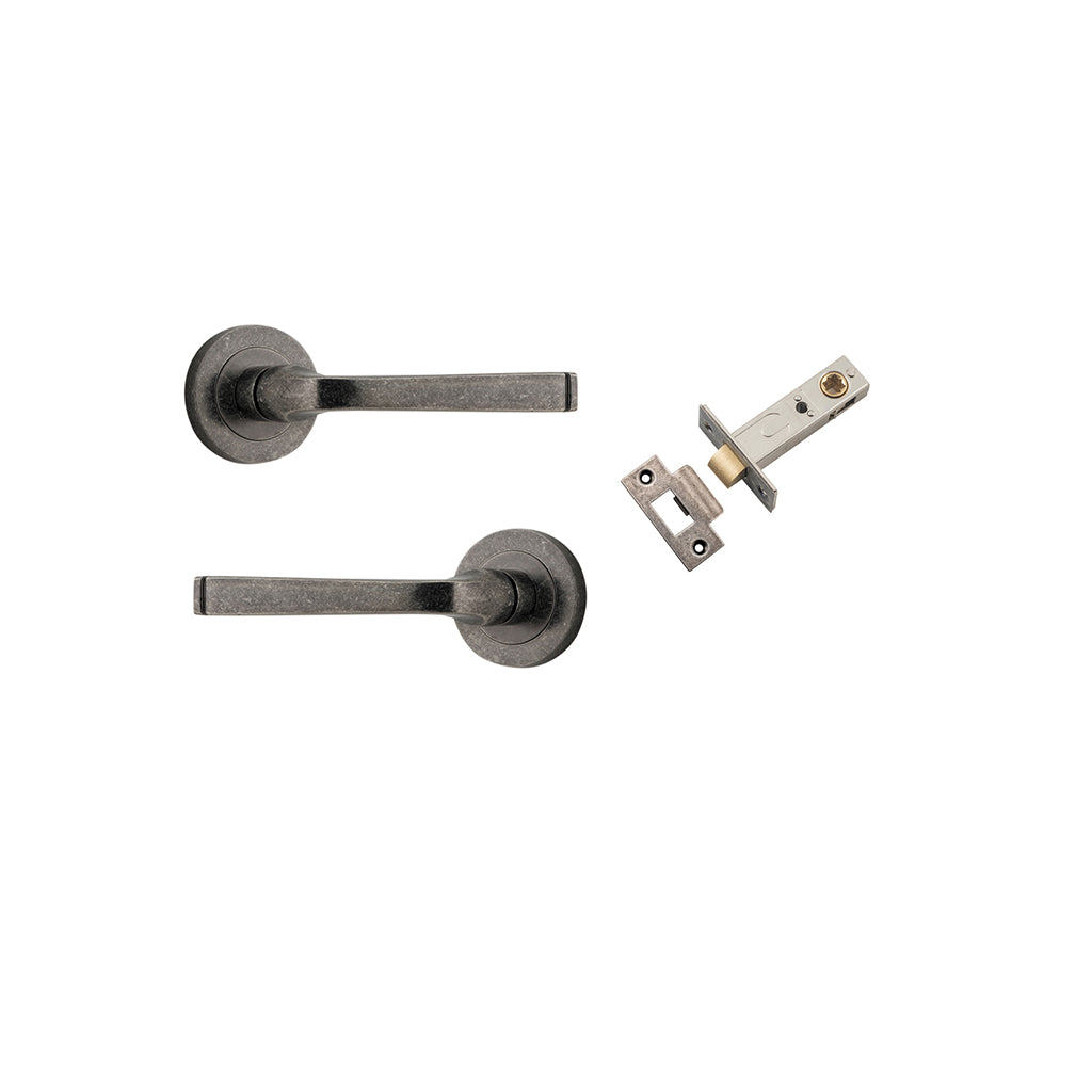 Annecy Lever - Round Rose Distressed Nickel / Passage / Passage Kit