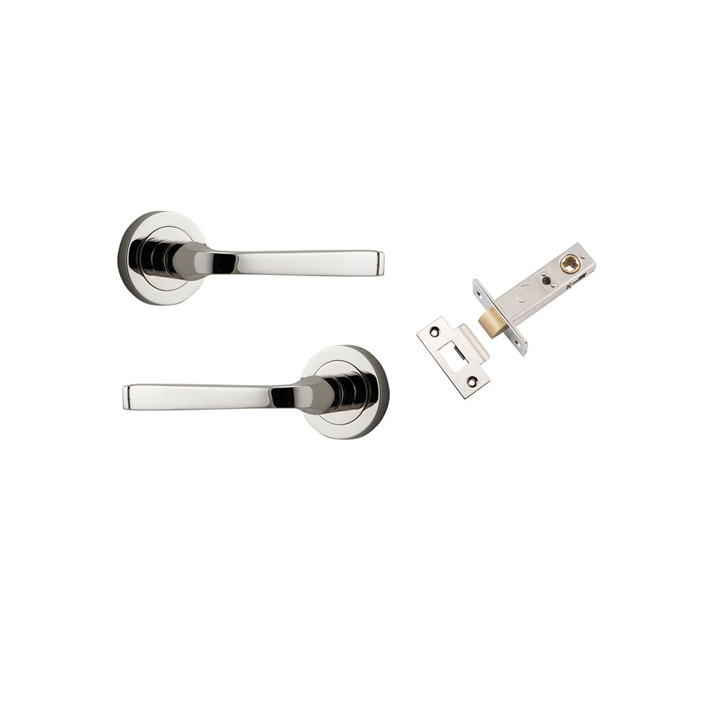 Annecy Lever - Round Rose Polished Nickel / Passage / Passage Kit