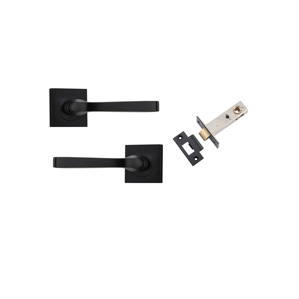 Annecy Lever - Square Rose Matt Black / Passage / Passage Kit