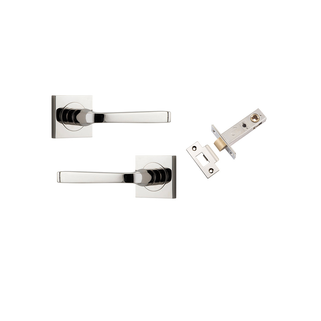 Annecy Lever - Square Rose Polished Nickel / Passage / Passage Kit
