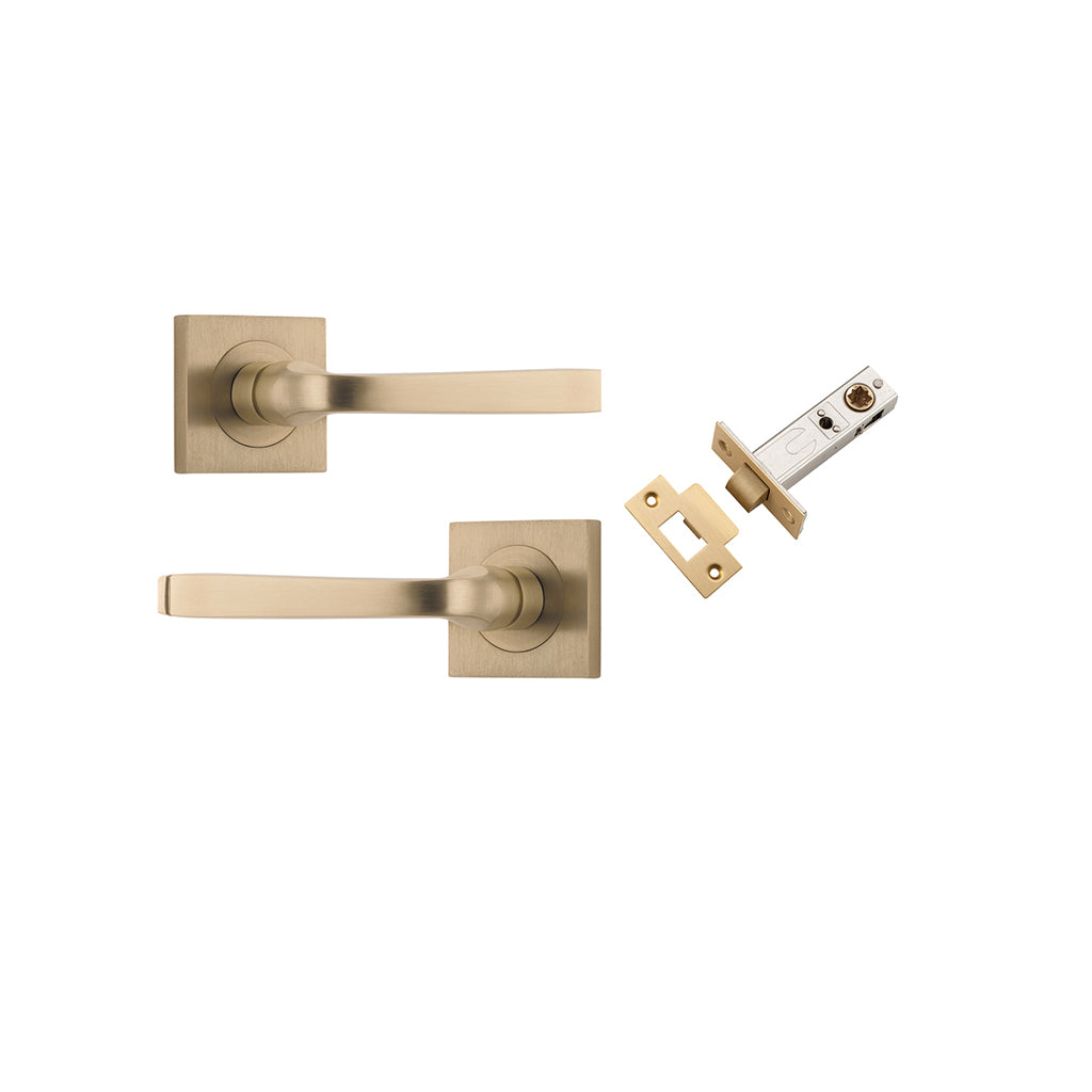 Annecy Lever - Square Rose Brushed Brass / Passage / Passage Kit