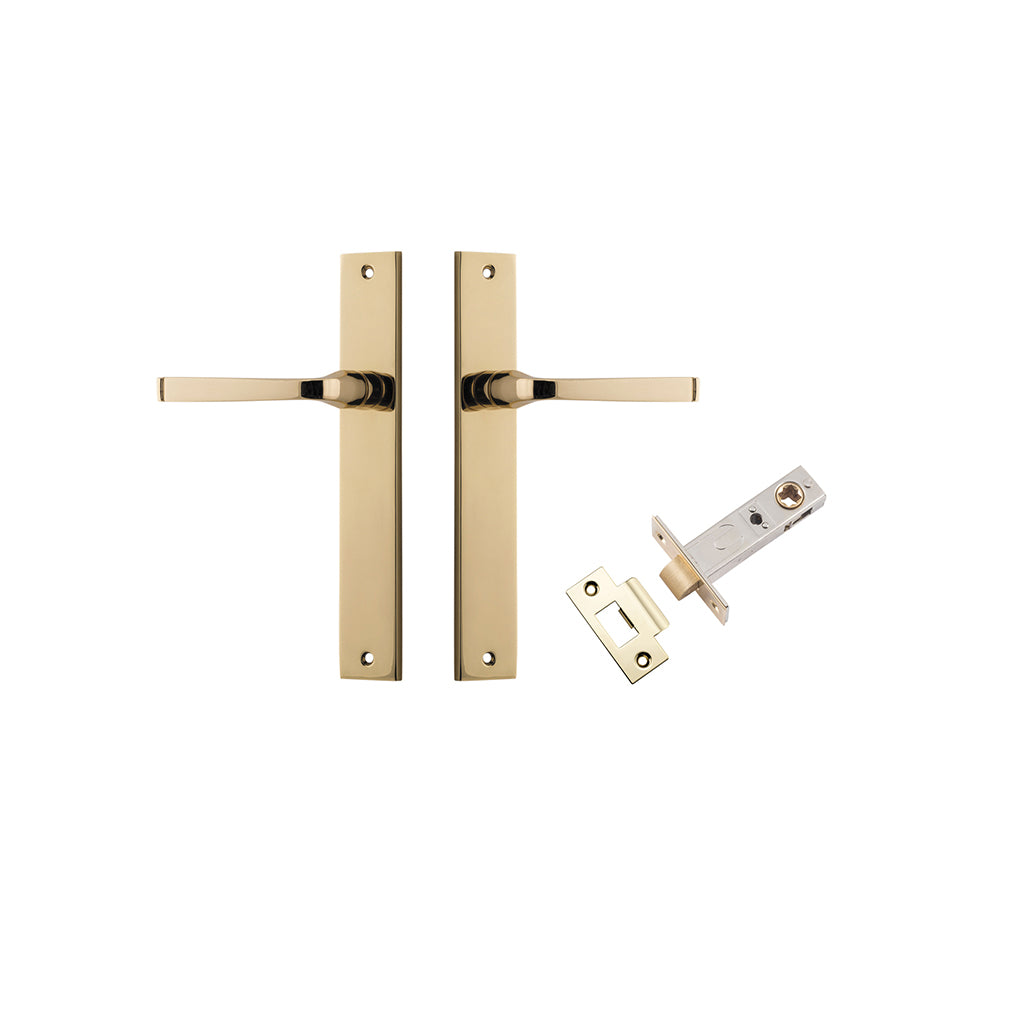 Annecy Lever - Rectangular Backplate Polished Brass / Passage / Passage Kit