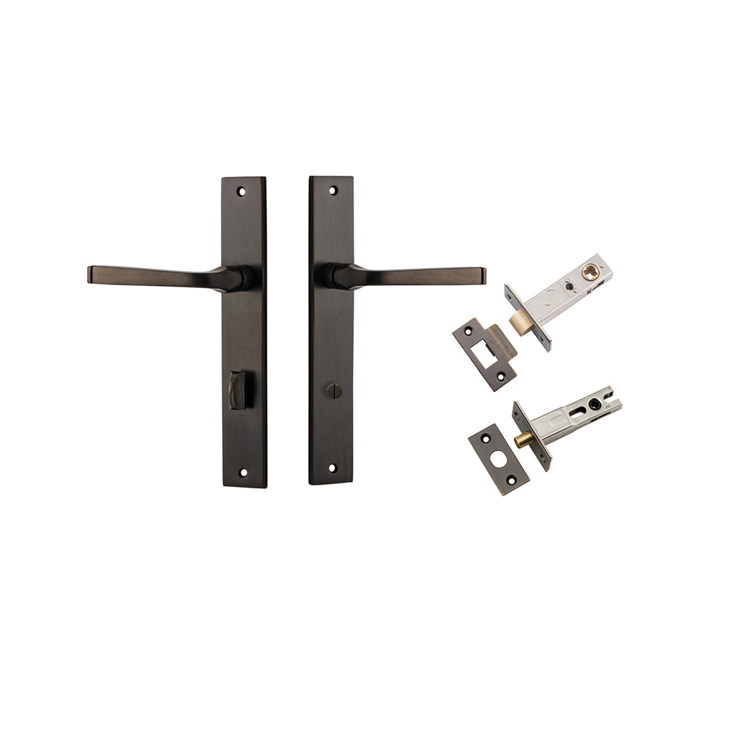 Annecy Lever - Rectangular Backplate Signature Brass / Privacy / Separate Privacy Kit