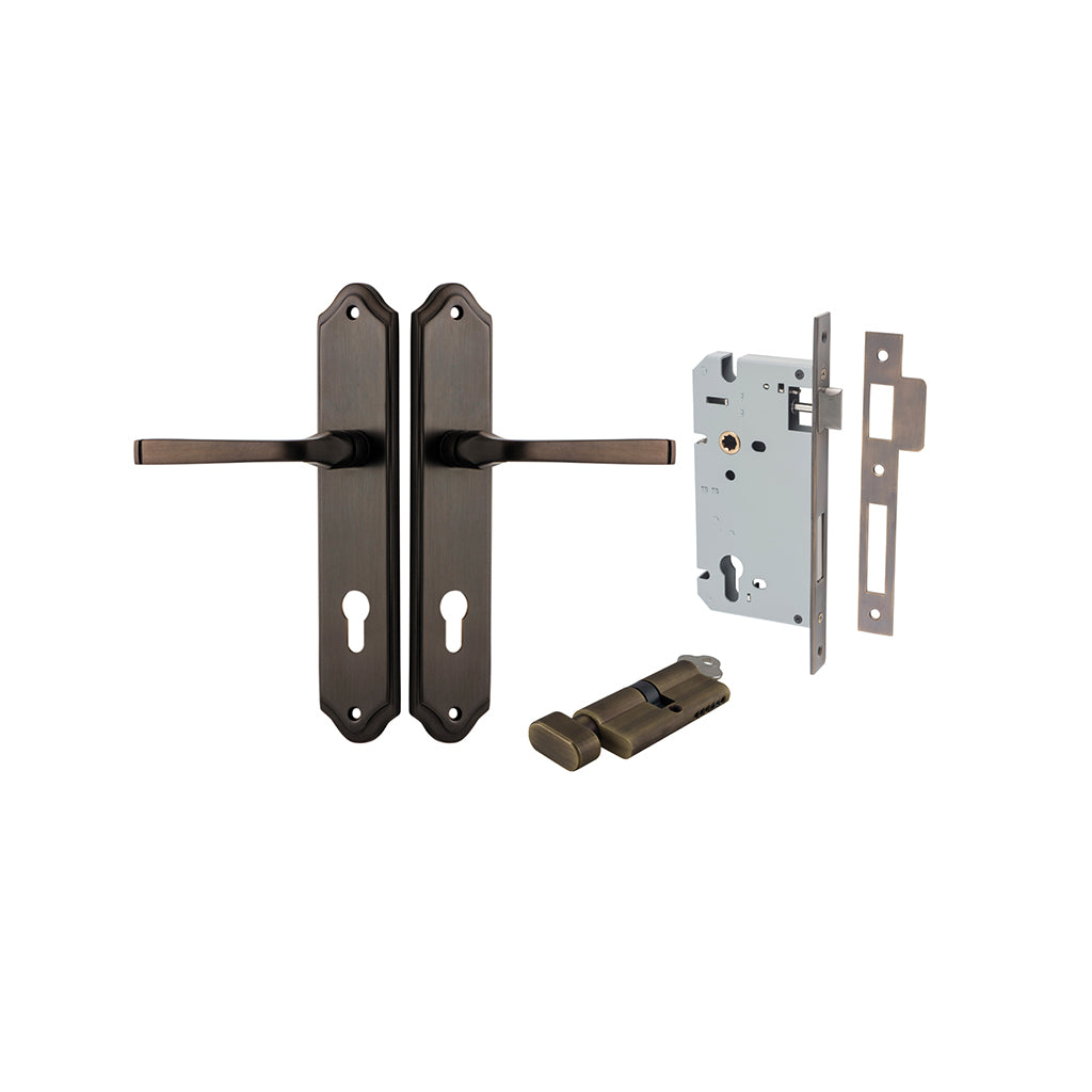 Annecy Lever - Shouldered Backplate Signature Brass / Entrance / Entrance Kit (Key-Thumb)
