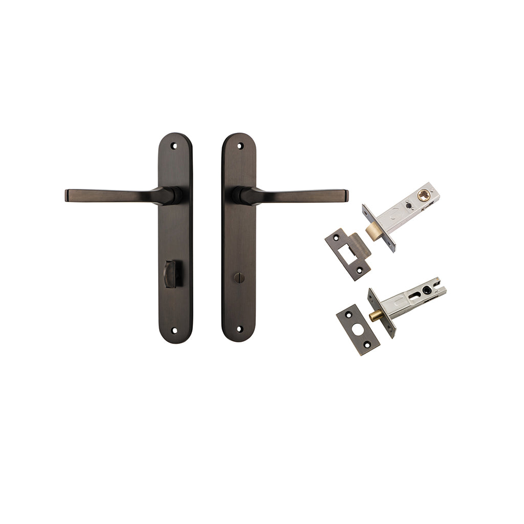Annecy Lever - Oval Backplate Signature Brass / Privacy / Separate Privacy Kit