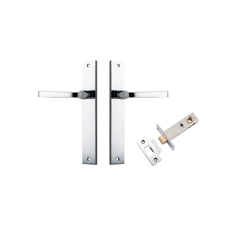 Annecy Lever - Rectangular Backplate Polished Chrome / Passage / Passage Kit