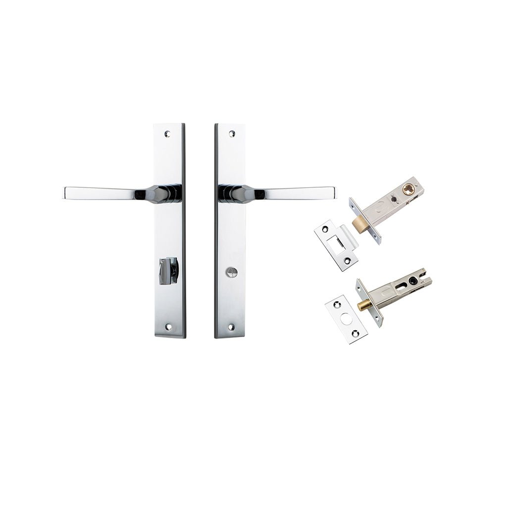 Annecy Lever - Rectangular Backplate Polished Chrome / Privacy / Separate Privacy Kit
