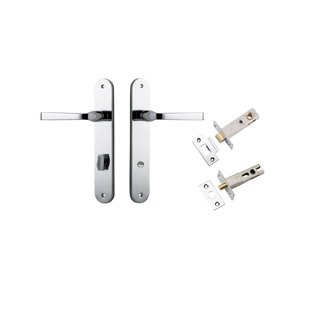 Annecy Lever - Oval Backplate Polished Chrome / Privacy / Separate Privacy Kit