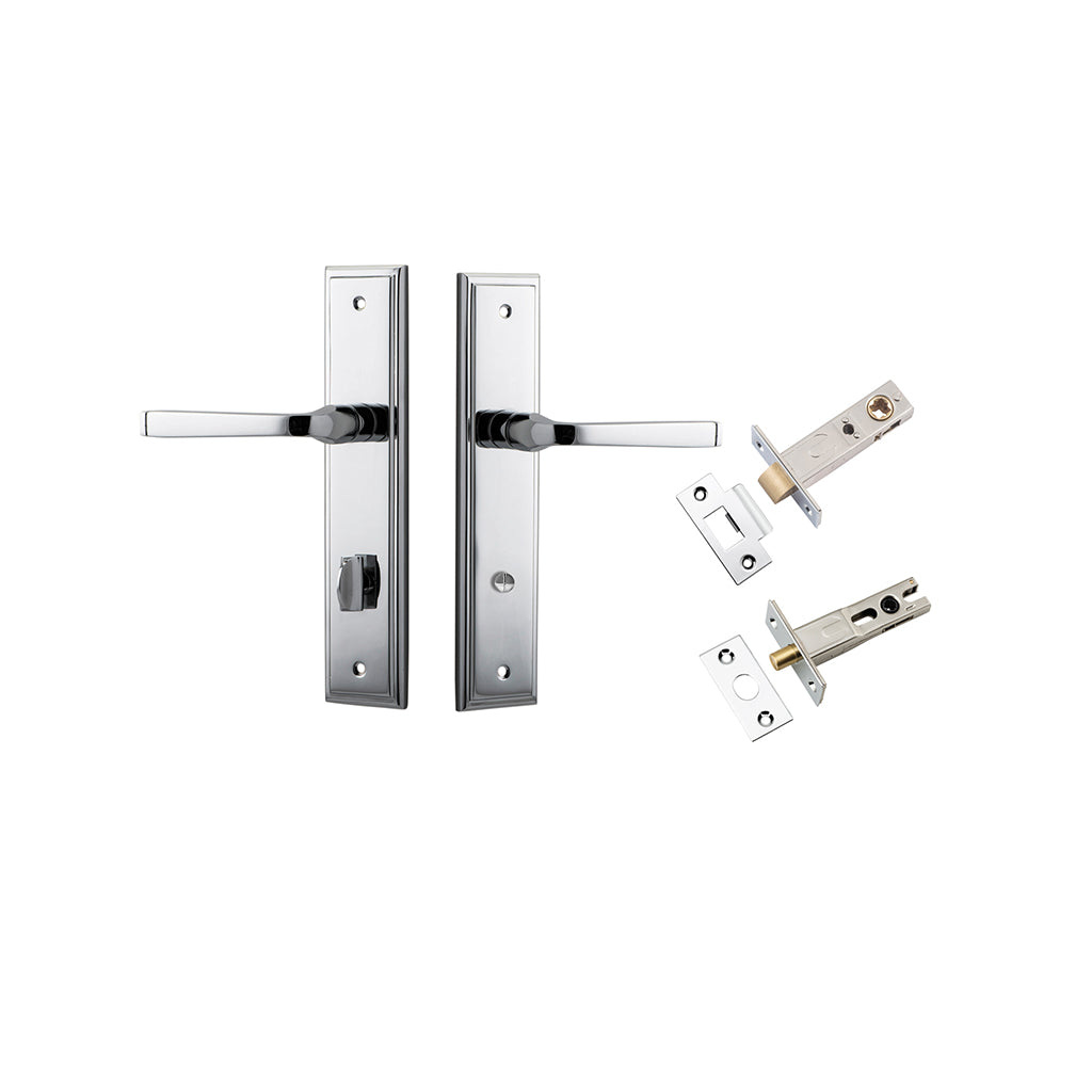 Annecy Lever - Stepped Backplate Polished Chrome / Privacy / Separate Privacy Kit