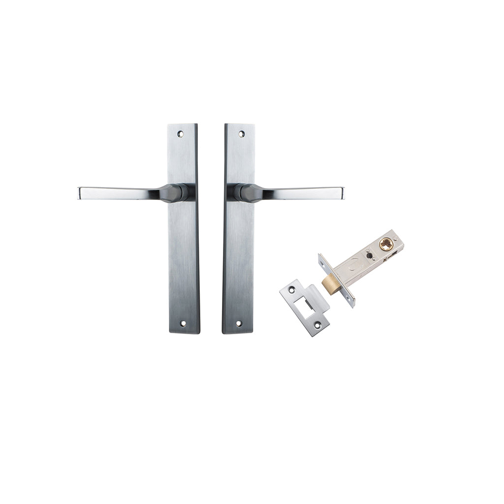 Annecy Lever - Rectangular Backplate Brushed Chrome / Passage / Passage Kit