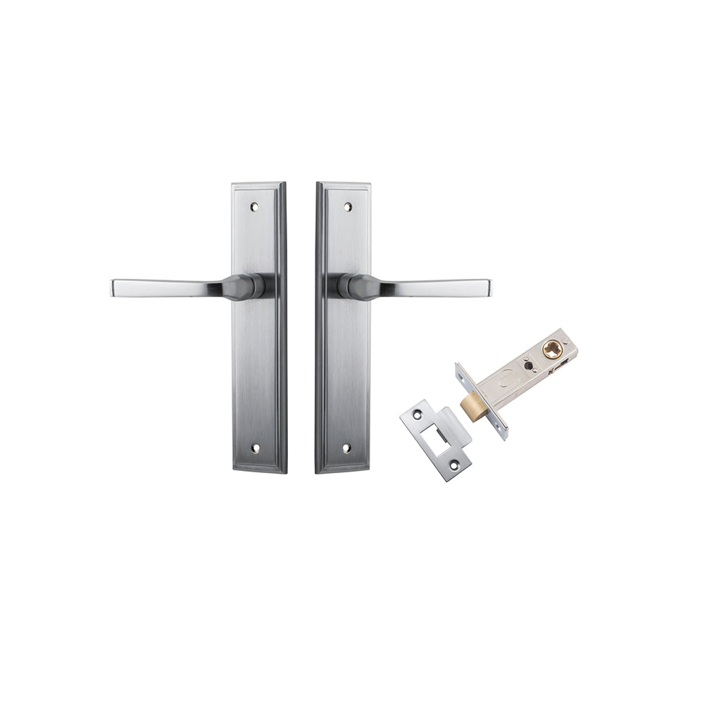 Annecy Lever - Stepped Backplate Brushed Chrome / Passage / Passage Kit
