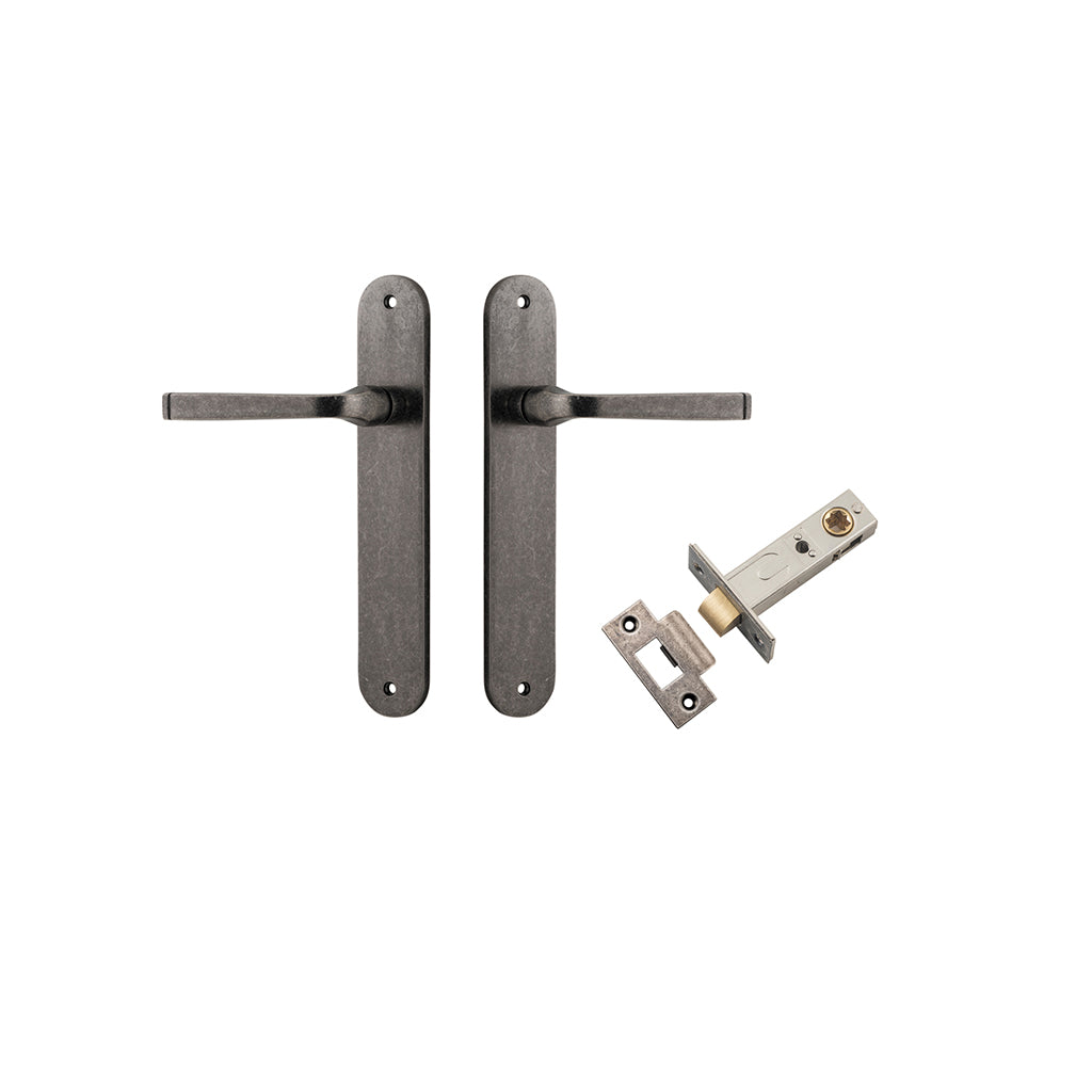 Annecy Lever - Oval Backplate Distressed Nickel / Passage / Passage Kit