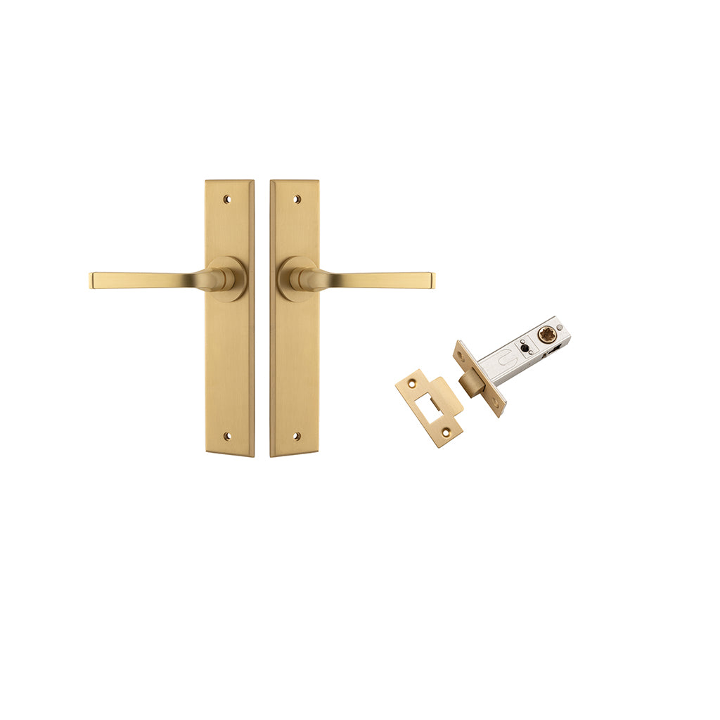 Annecy Lever - Chamfered Backplate Brushed Brass / Passage / Passage Kit