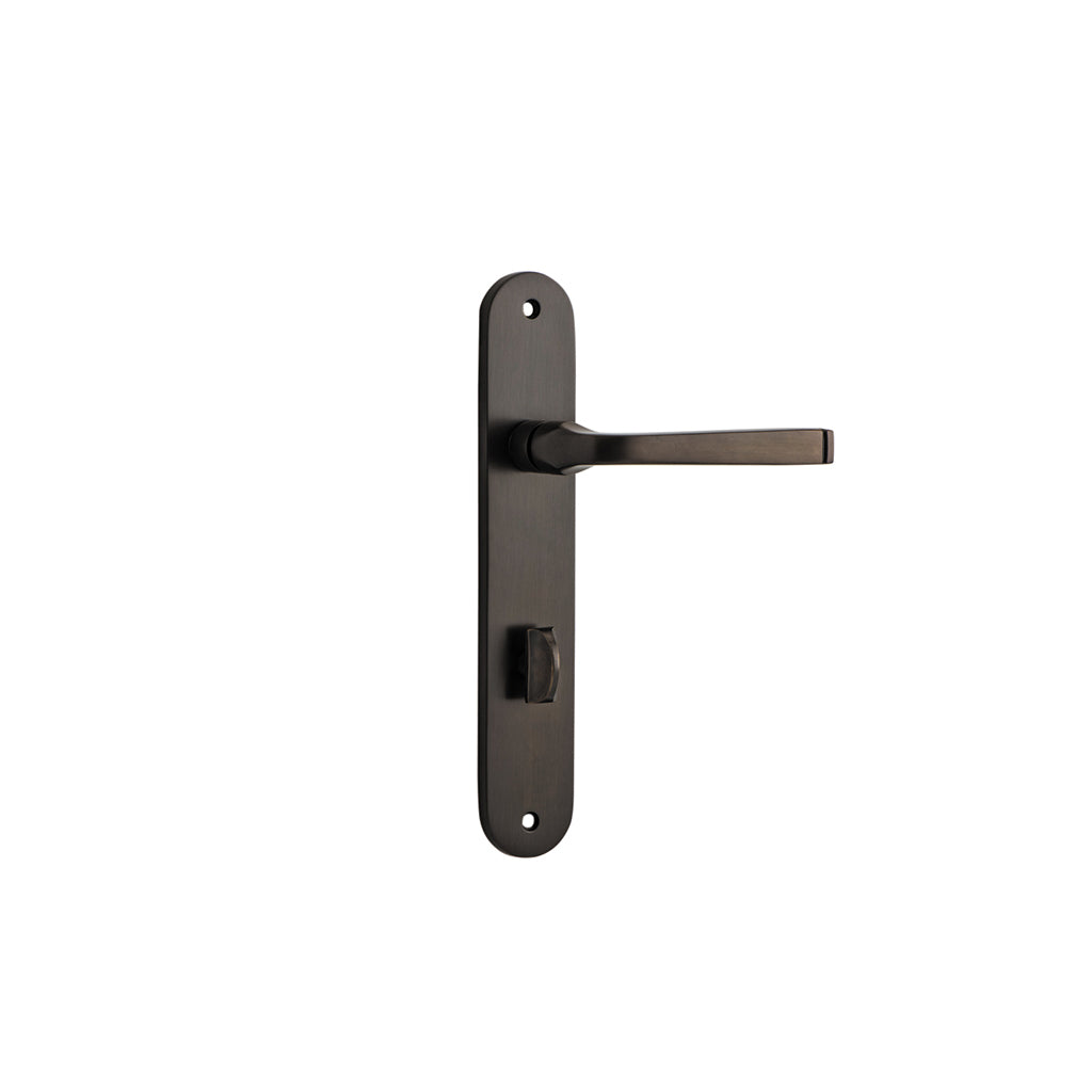 Annecy Lever - Oval Backplate Signature Brass / Privacy / Lever Set Only