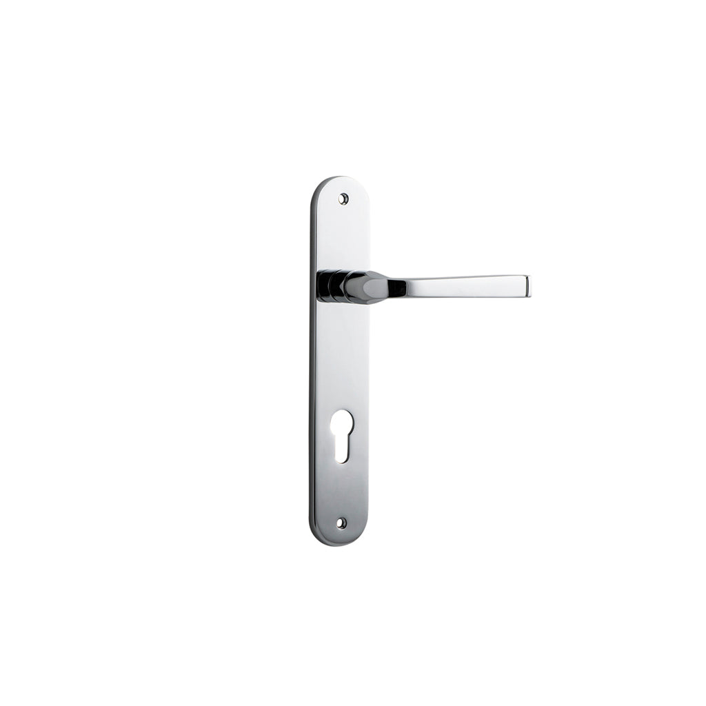 Annecy Lever - Oval Backplate Polished Chrome / Entrance / Lever Set Only