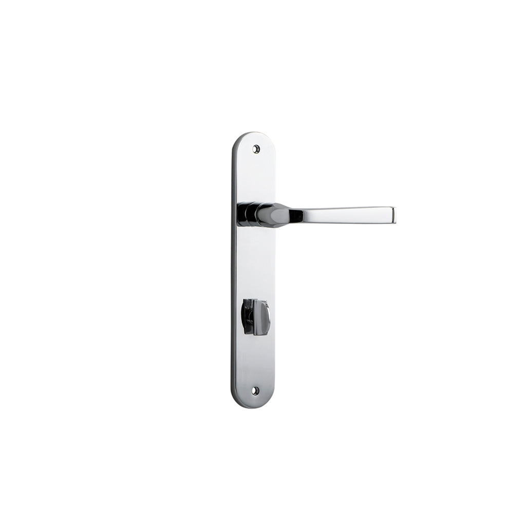 Annecy Lever - Oval Backplate Polished Chrome / Privacy / Lever Set Only