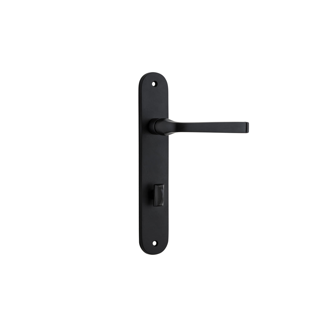 Annecy Lever - Oval Backplate Matt Black / Privacy / Lever Set Only
