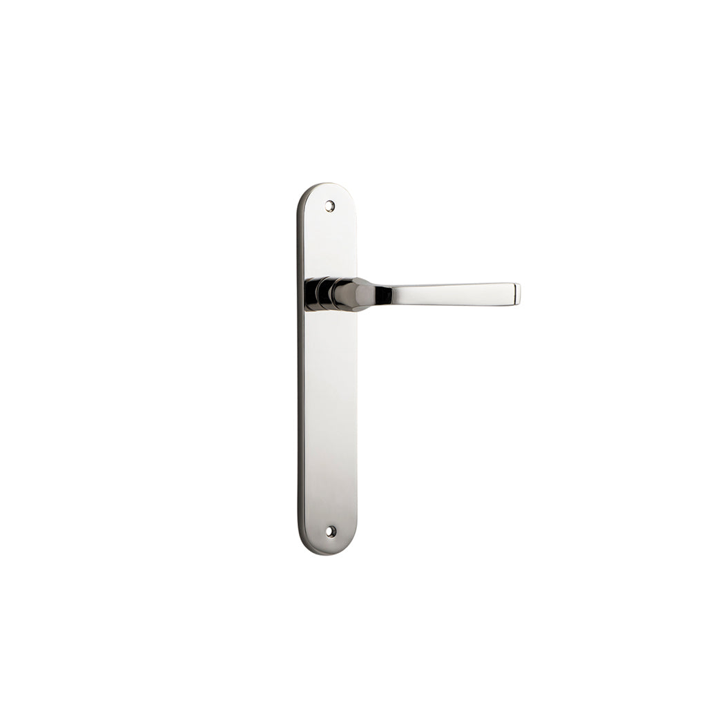 Annecy Lever - Oval Backplate Polished Nickel / Passage / Lever Set Only