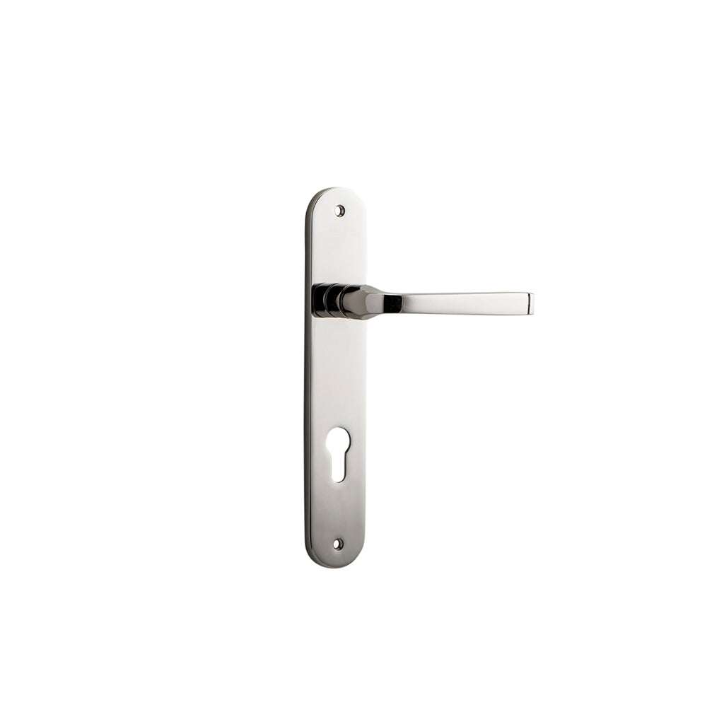 Annecy Lever - Oval Backplate Polished Nickel / Entrance / Lever Set Only