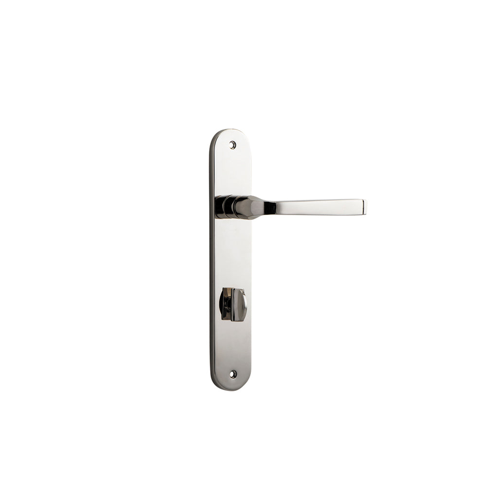 Annecy Lever - Oval Backplate Polished Nickel / Privacy / Lever Set Only