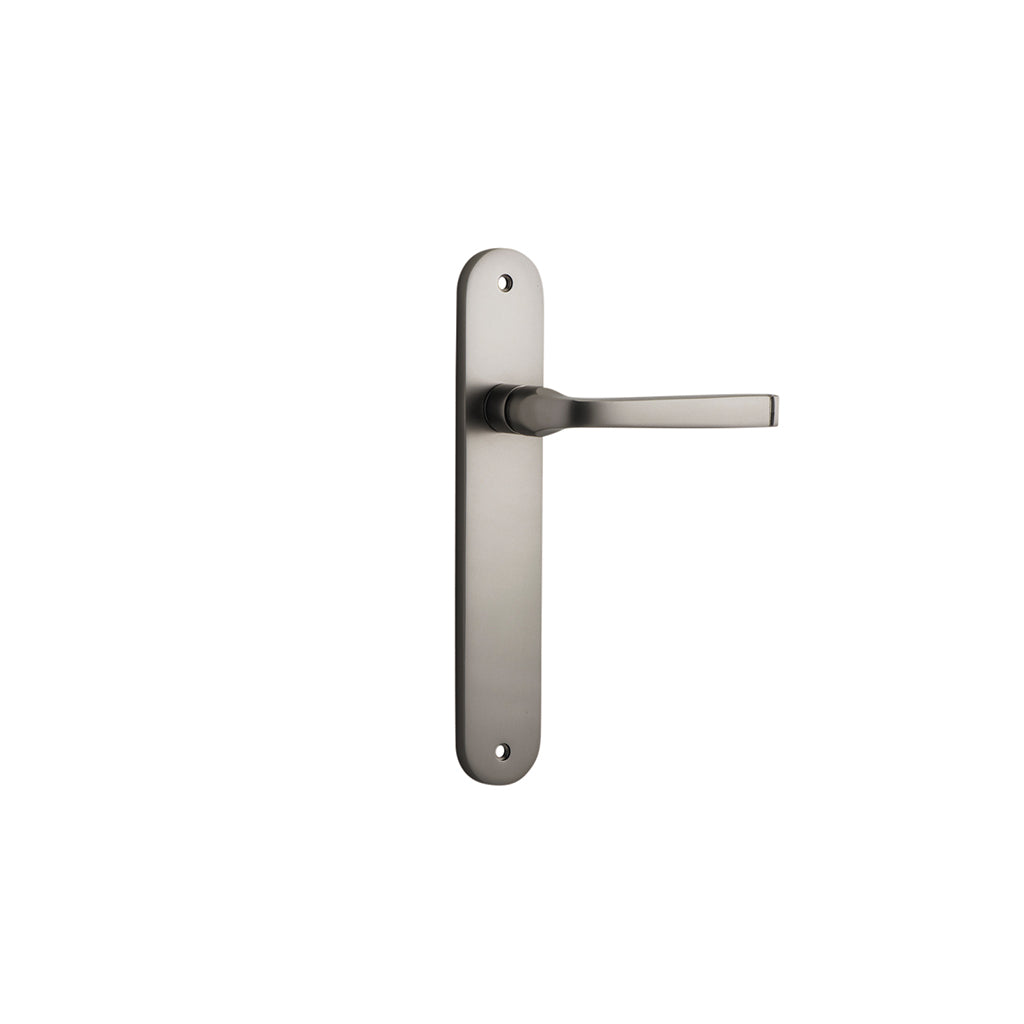 Annecy Lever - Oval Backplate Satin Nickel / Passage / Lever Set Only